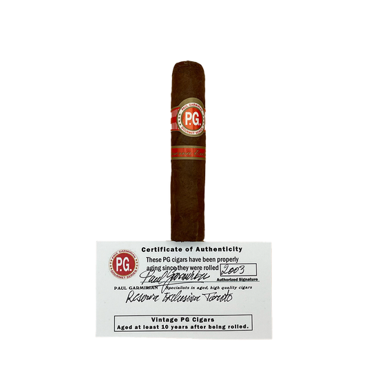 cigar with certificate of authenticity