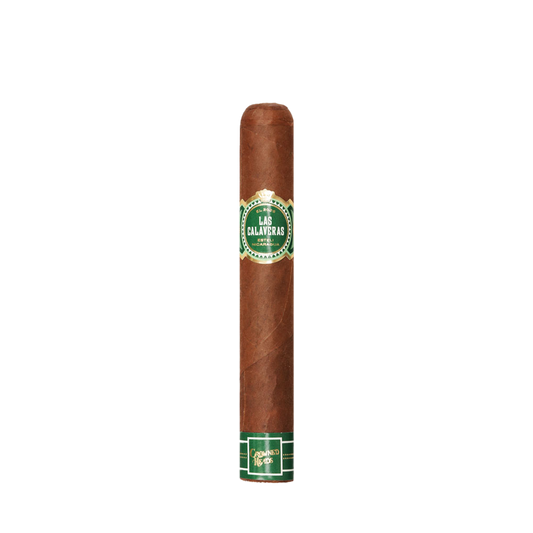 Cigar with 'La Calavera' label on a white background