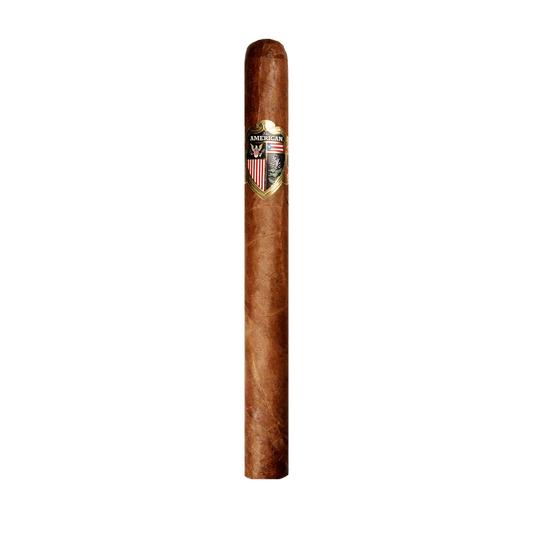 Cigar with a brand logo on a white background