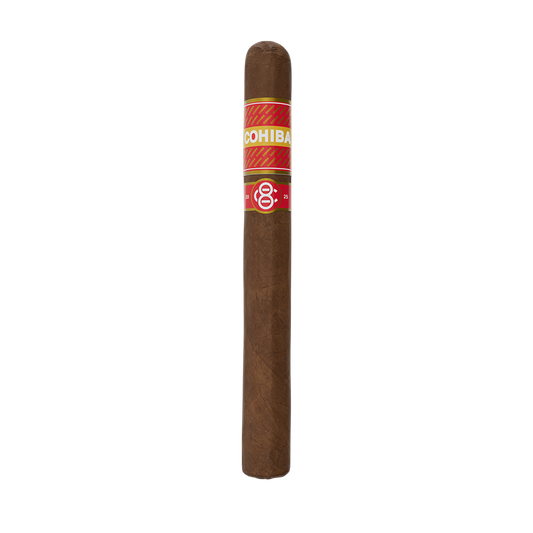 Cigar with Cohiba label on a white background