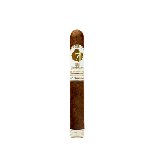 Cigar with a label on a white background