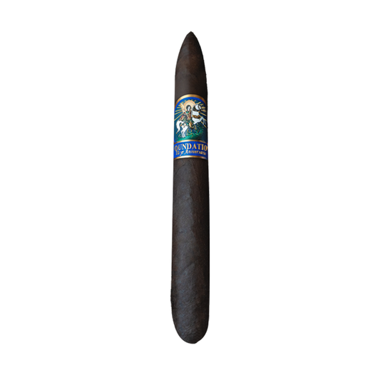 Cigar with a label on a white background