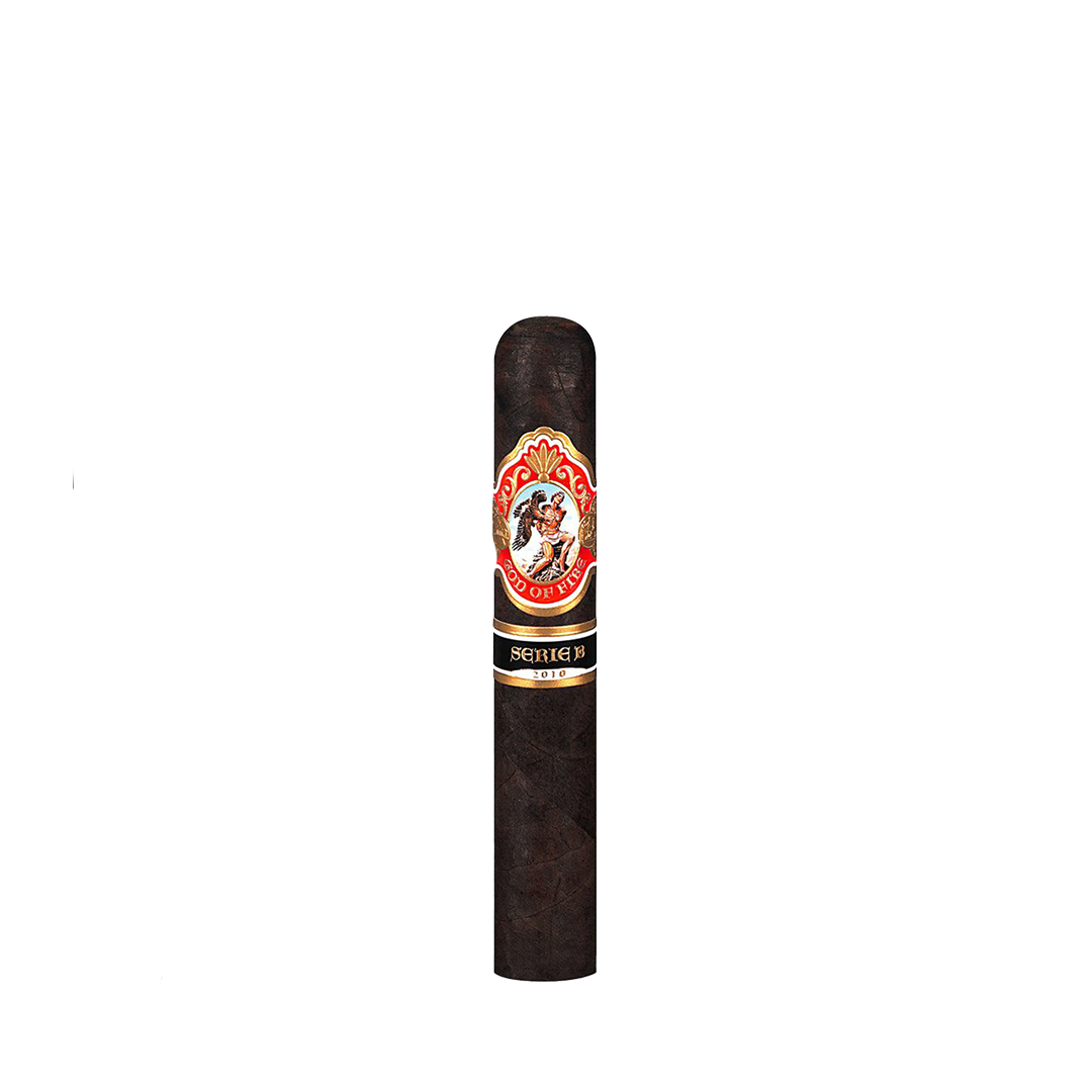 Cigar with a brand logo on a white background