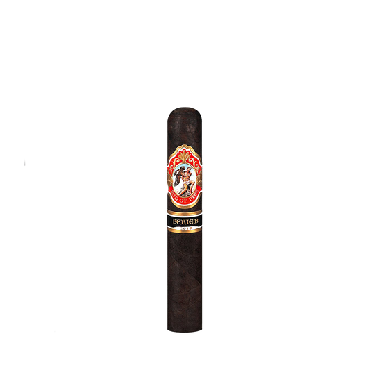 Cigar with a brand logo on a white background