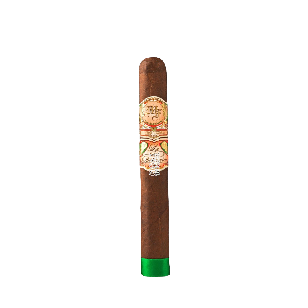Cigar with a label on a white background