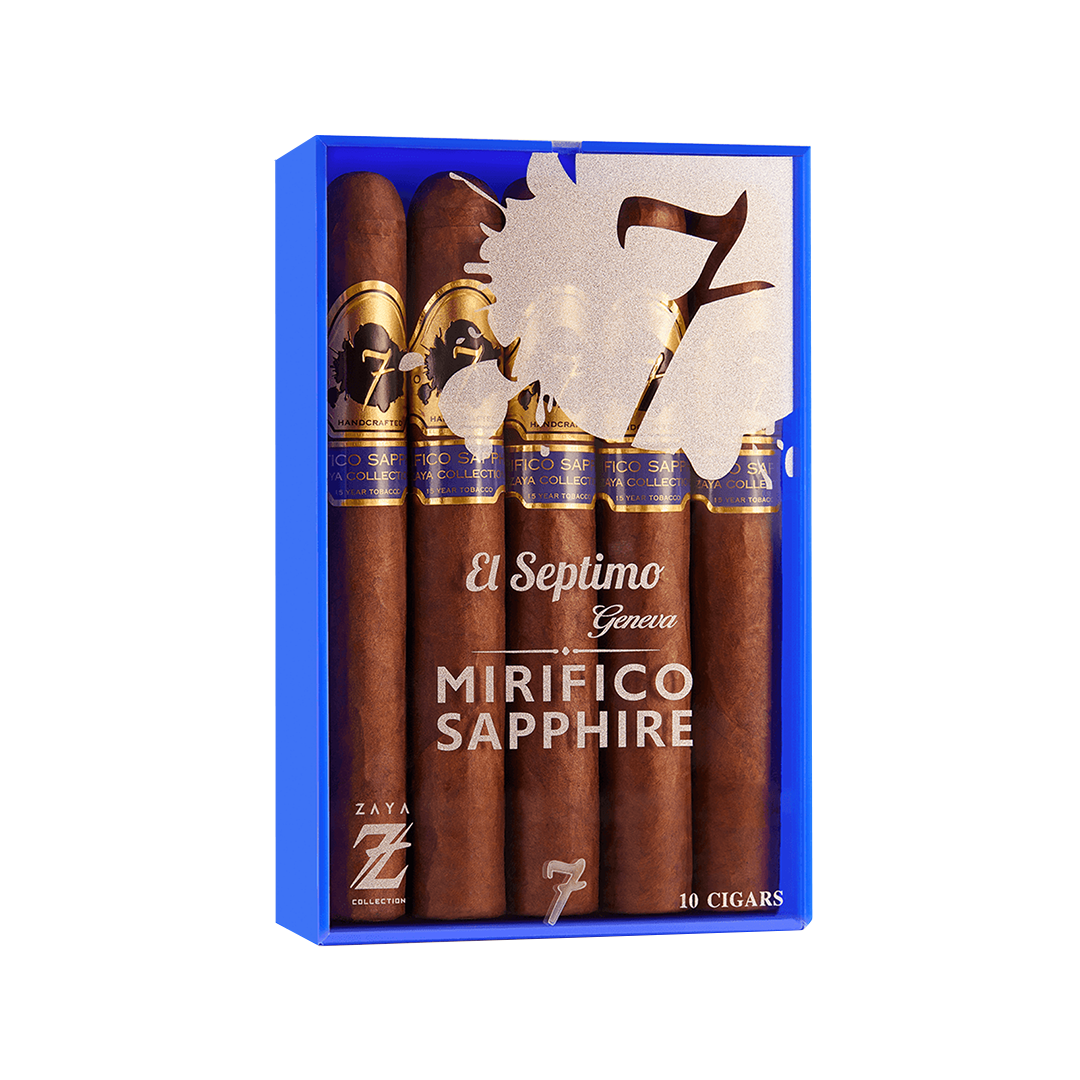 Pack of El Septimo cigars with a blue box on a white background