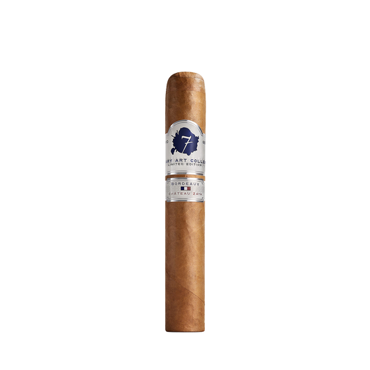 Cigar with a label on a white background