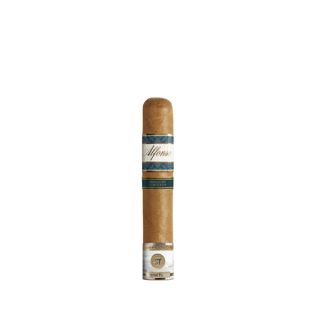 Cigar with Alfonso branding on a white background