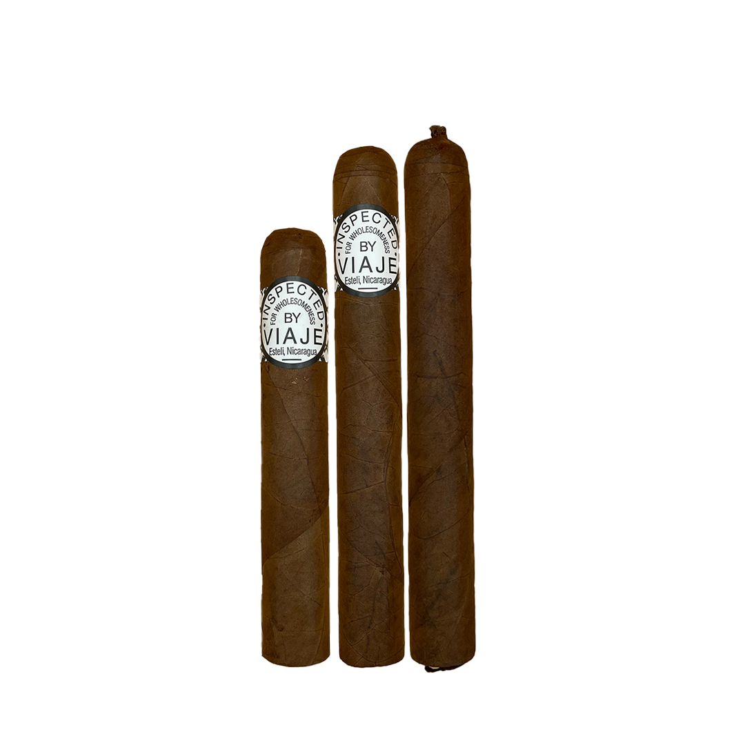 Three cigars with a visible brand logo on a white background