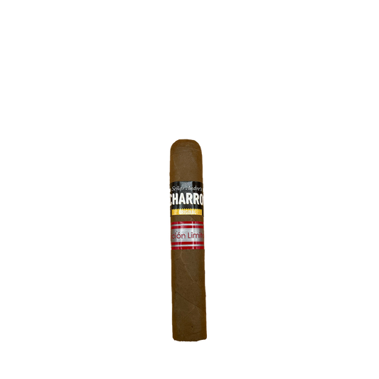 Cigar with a label on a white background